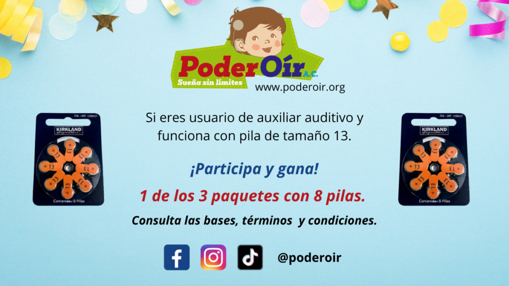 ¡Participa y gana! Si eres usuario de auxiliar auditivo y funciona con pilas de tamaño 13. 1 de los 3 paquetes con 8 pilas.